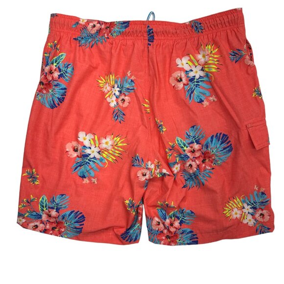 George Coral Tropical Print Swim Trunks (L/36-38) - Picture 2 of 7
